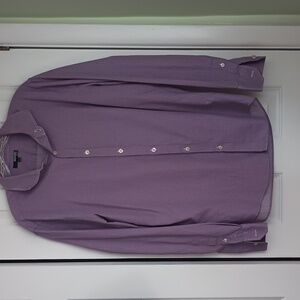 Murano Slim Fit Lavender Shirt Sz L Cotton Comfy Classic Business Casual